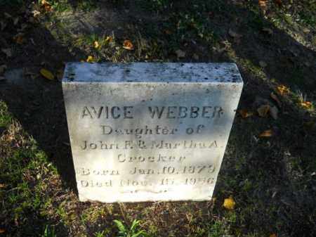 CROCKER, AVICE WEBBER - Barnstable County, Massachusetts | AVICE WEBBER CROCKER - Massachusetts Gravestone Photos