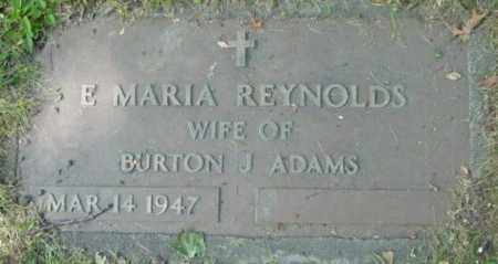 REYNOLDS ADAMS, E MARIA - Berkshire County, Massachusetts | E MARIA REYNOLDS ADAMS - Massachusetts Gravestone Photos
