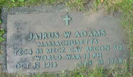 ADAMS, JAIRUS W - Berkshire County, Massachusetts | JAIRUS W ADAMS - Massachusetts Gravestone Photos