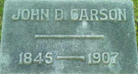 CARSON, JOHN D - Berkshire County, Massachusetts | JOHN D CARSON - Massachusetts Gravestone Photos
