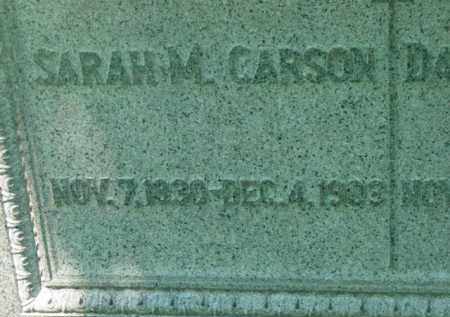CARSON, SARAH M - Berkshire County, Massachusetts | SARAH M CARSON - Massachusetts Gravestone Photos