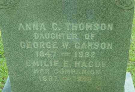 CARSON, ANNA C - Berkshire County, Massachusetts | ANNA C CARSON - Massachusetts Gravestone Photos