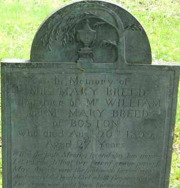 BREED, MARY - Middlesex County, Massachusetts | MARY BREED - Massachusetts Gravestone Photos